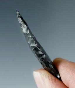 1 1/2" Humbolt made from Obsidian found in the Great Basin, Oregon.