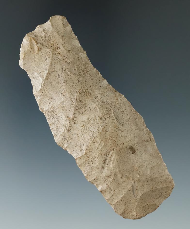 Uniquely styled 3 1/2" Paleo Square Knife found in Logan Co., Ohio. Ex. Hellman, Harding.