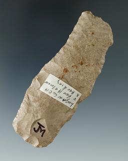 Uniquely styled 3 1/2" Paleo Square Knife found in Logan Co., Ohio. Ex. Hellman, Harding.