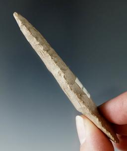 Uniquely styled 3 1/2" Paleo Square Knife found in Logan Co., Ohio. Ex. Hellman, Harding.