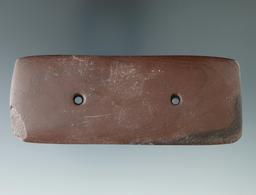 4 1/4" Rectangular Gorget made from black and red Slate found in Williams Co., Ohio.