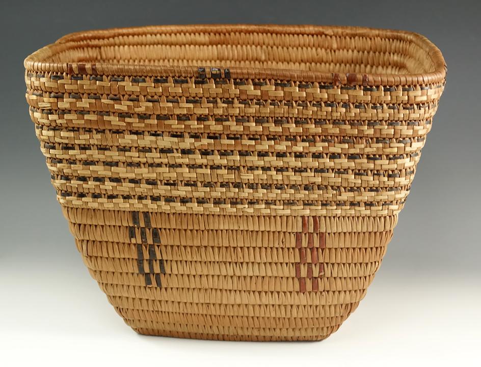 12" Wide x 9" tall Klamath Indian basket from British Columbia, Canada, purchased in 1949.