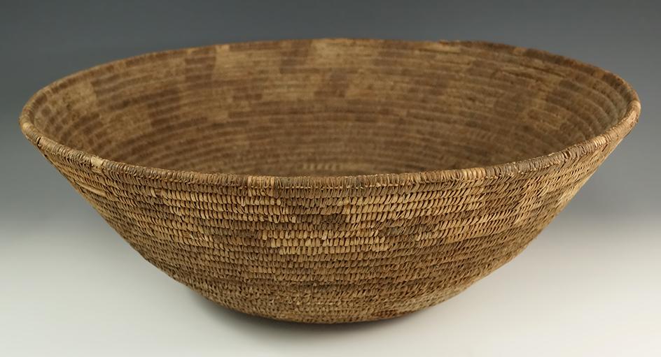 Tightly woven 15" diameter x 5" tall Pima Basket.