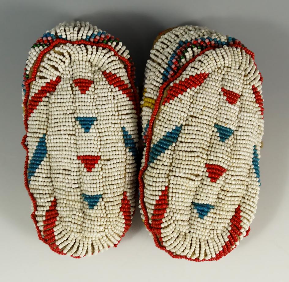 Pair of nicely beaded children's Moccasins.