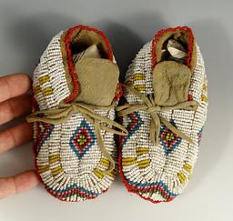 Pair of nicely beaded children's Moccasins.