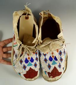 Pair of Circa 1950's beaded Moccasins.