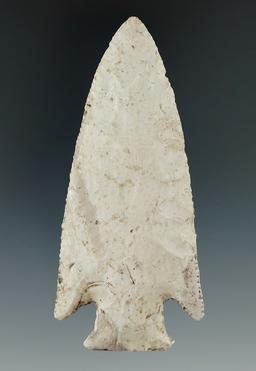 3 3/4" Knobbed Hardin found in Henry County Illinois, made from Burlington Chert. Rogers COA.