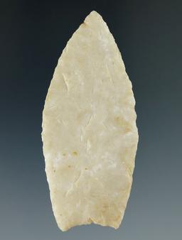 Very thin! Well flaked 2 9/16" Paleo with nicely ground lower edges found in Christian County IL.