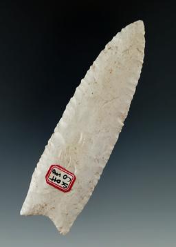 Excellent 4 3/16" Holland made from Burlington Chert, found in Scott Co., Missouri. Davis G-10 COA.