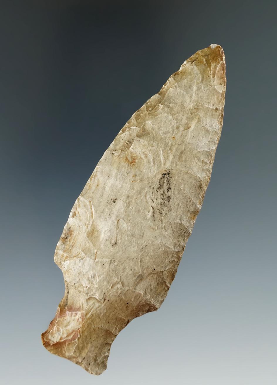 3 3/4" Archaic Stemmed Knife found in Jasper County Illinois.