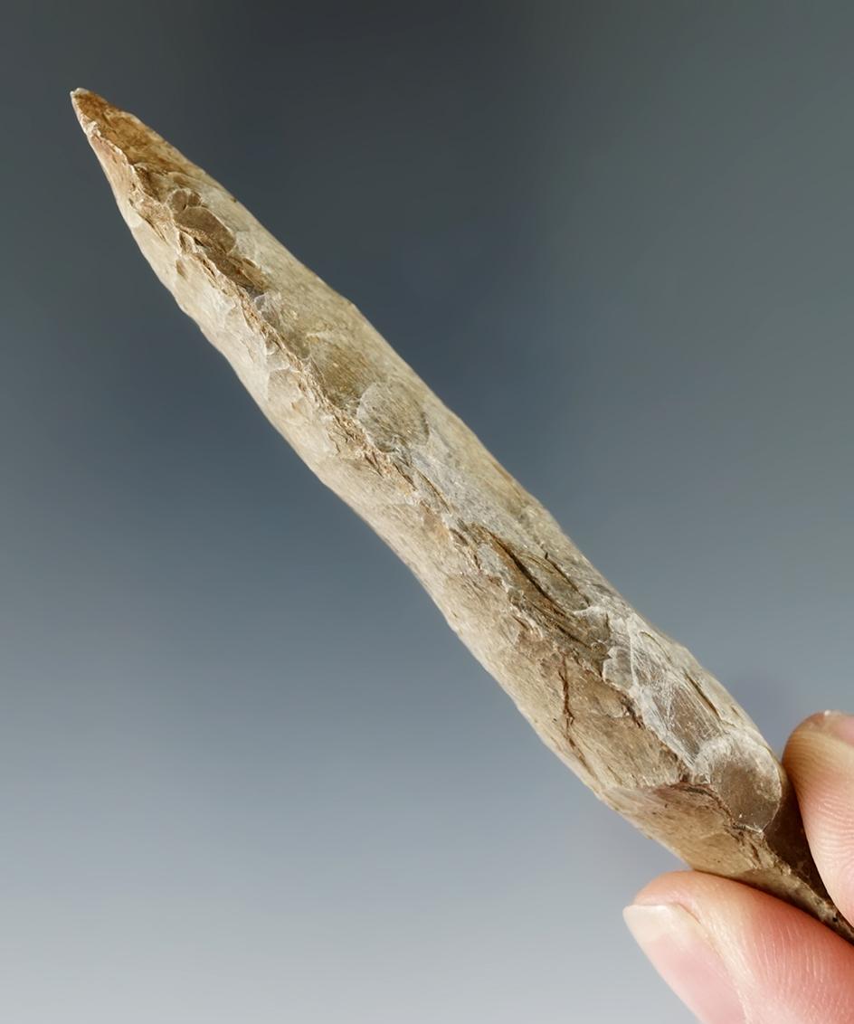 3 3/4" Archaic Stemmed Knife found in Jasper County Illinois.