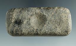 3 5/8" Rectangular double-cupped Hardstone Hammer/Cupstone. Upper Sandusky, Ohio.