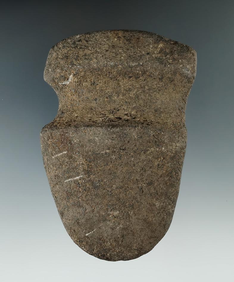 4 3/4" 3/4 Groove Hardstone Axe found in Darke Co., Ohio.