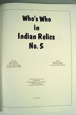 "Who's Who in Indian Relics No. 5" by Thompson.