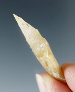 1 1/2" agate stemmed dart point found near the Columbia River.