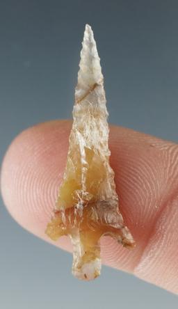 1 3/16" Columbia River Gem point made from beautiful clear and gold agate.