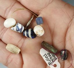 Assortment of beads found along the Thames River in northeast Connecticut. Circa 1700s-1800s.