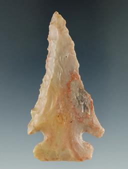Color! Beautiful multi-colored Carter Cave Flint 2 15/16" Archaic Thebes Bevel found in s. Ohio.