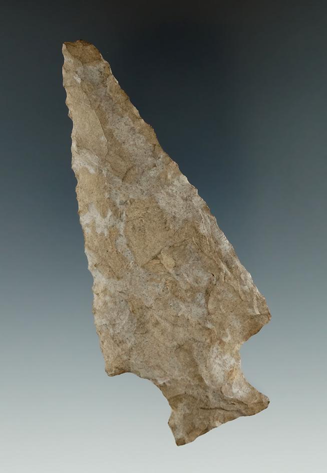 3 7/8" Onondaga Flint Susquehanna broad Blade found in New York. Ex. Howdy Lang.