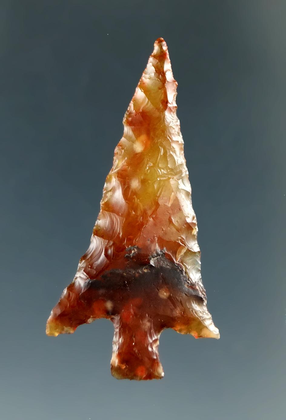 1 7/16" Wallula Square Stem made from Translucent Orange Carnelian Agate, Columbia River.