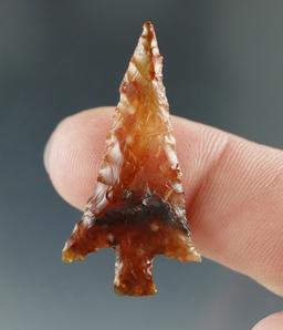 1 7/16" Wallula Square Stem made from Translucent Orange Carnelian Agate, Columbia River.