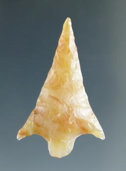 1 3/8" Rabbit Island, "extreme wing" made from Translucent Caramel Agate, Columbia River.