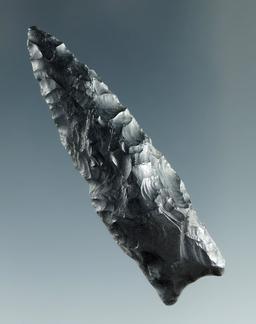 2 " Humbolt Concave Base, made from Obsidian, found in the Great Basin, Oregon.