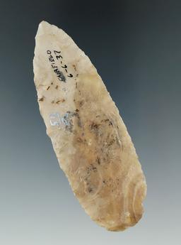 3 1/2" Flint Ridge Knife found in Fairfield Co., Ohio on 6/6/1937. Ex. David Collins.