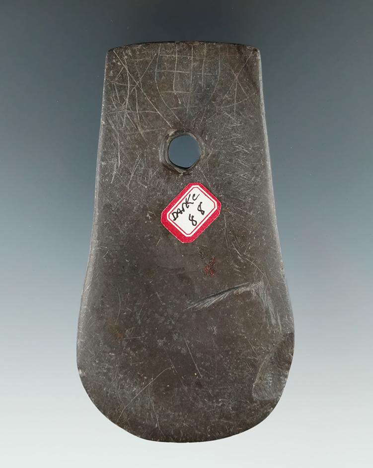 3 15/16" Keyhole Pendant with engraving to one side. Found in Darke Co., Ohio. Pictured.