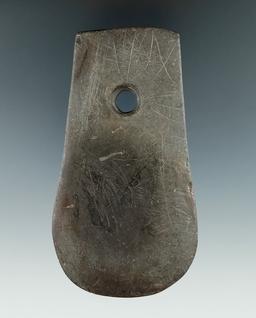 3 15/16" Keyhole Pendant with engraving to one side. Found in Darke Co., Ohio. Pictured.