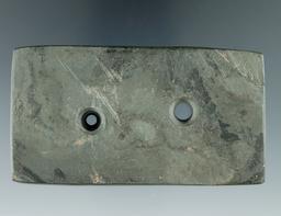 3 1/2" Semi-Keel Gorget found in Franklin Co., Ohio. Ex. Wehrle, #1184,  J. Shotts. Pictured.