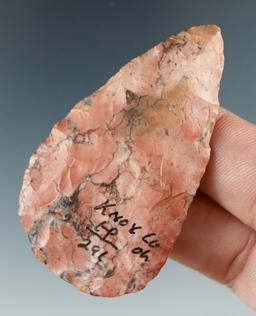 Colorful Flint Ridge Flint Adena Blade found in Knox Co., Ohio.