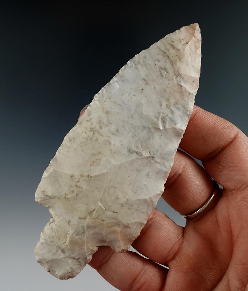 4 3/16" Flint Ridge Flint Adena found in Ohio.