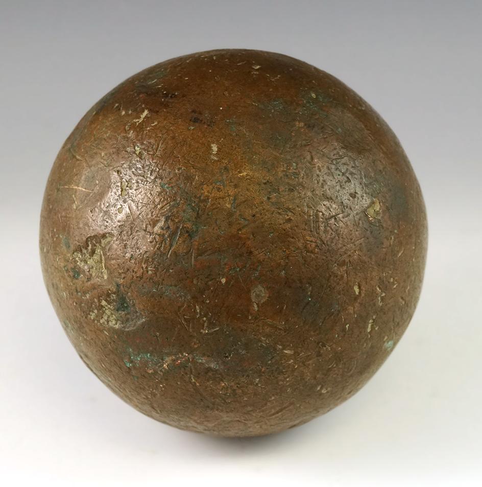 Heavy 15 pound 4 1/4" diameter Cannonball that is very heavily patinated found in South Carolina.