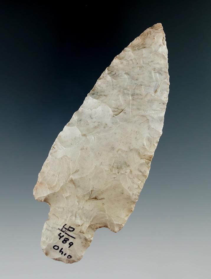 4 3/16" Flint Ridge Flint Adena found in Ohio.