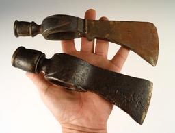 Pair of Pipe Tomahawk Axe Heads which have been molded, not hand forged. Nice display items.