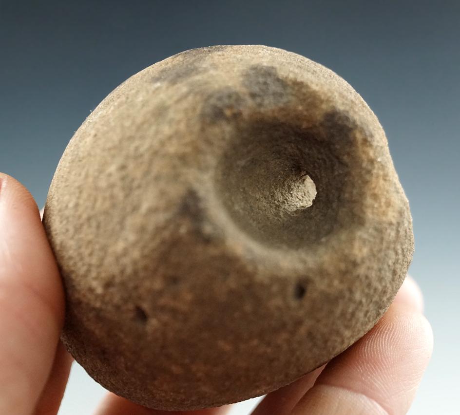 2 3/16" Sandstone Pipe found by Stan Copeland at the Feurt site, Scioto Co., Ohio.