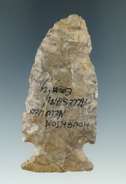 2 13/16" Vosburg made from Onondaga Flint found near Houghton, Allegheny Co., New York.