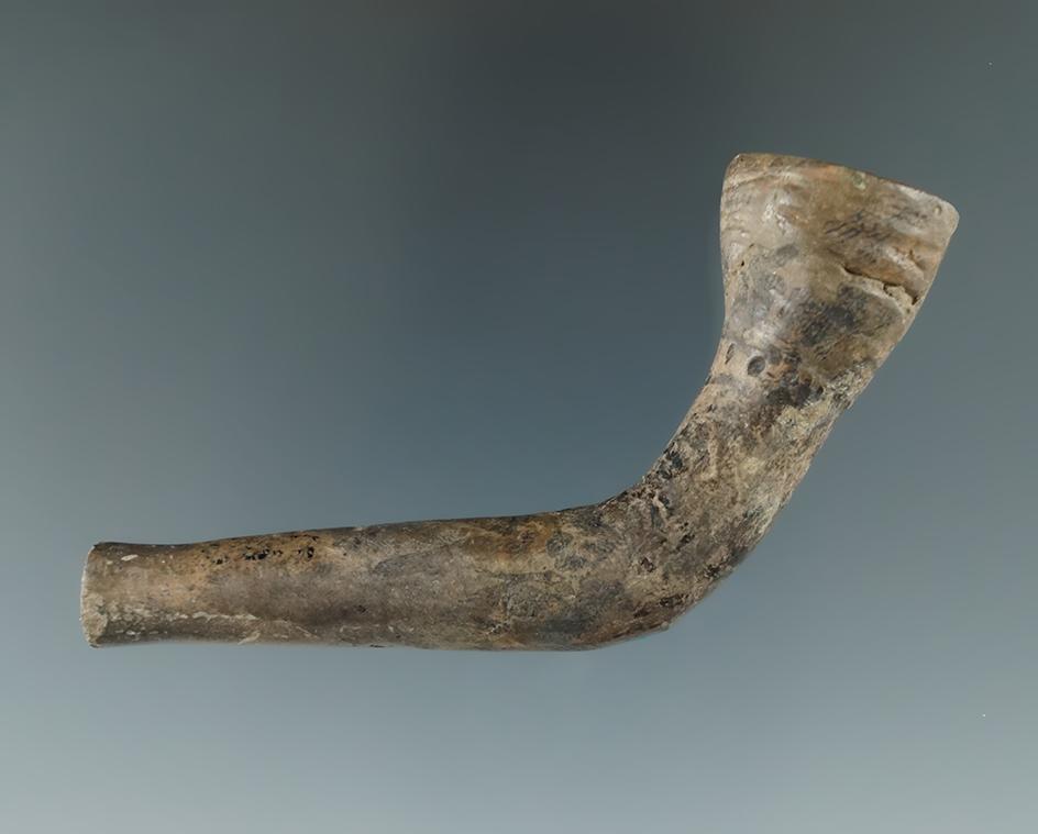 2 3/4" Iroquois clay ring bowl pipe found on the Drake farm, Naples New York.