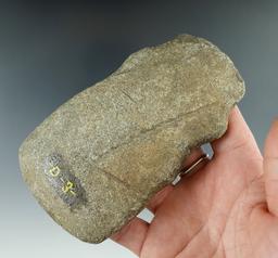 Uniquely styled 4 5/8" double-notched stone Adze found in Ohio.