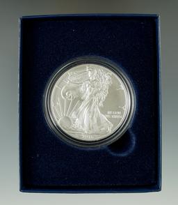 2016 Uncirculated Silver Eagle with box and papers.