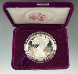 1990 Proof Silver Eagle with box and papers.