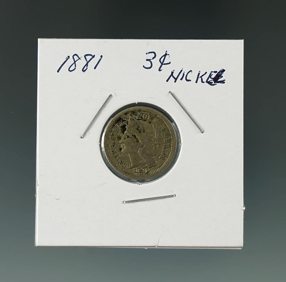 1881 3 Cent Nickel.