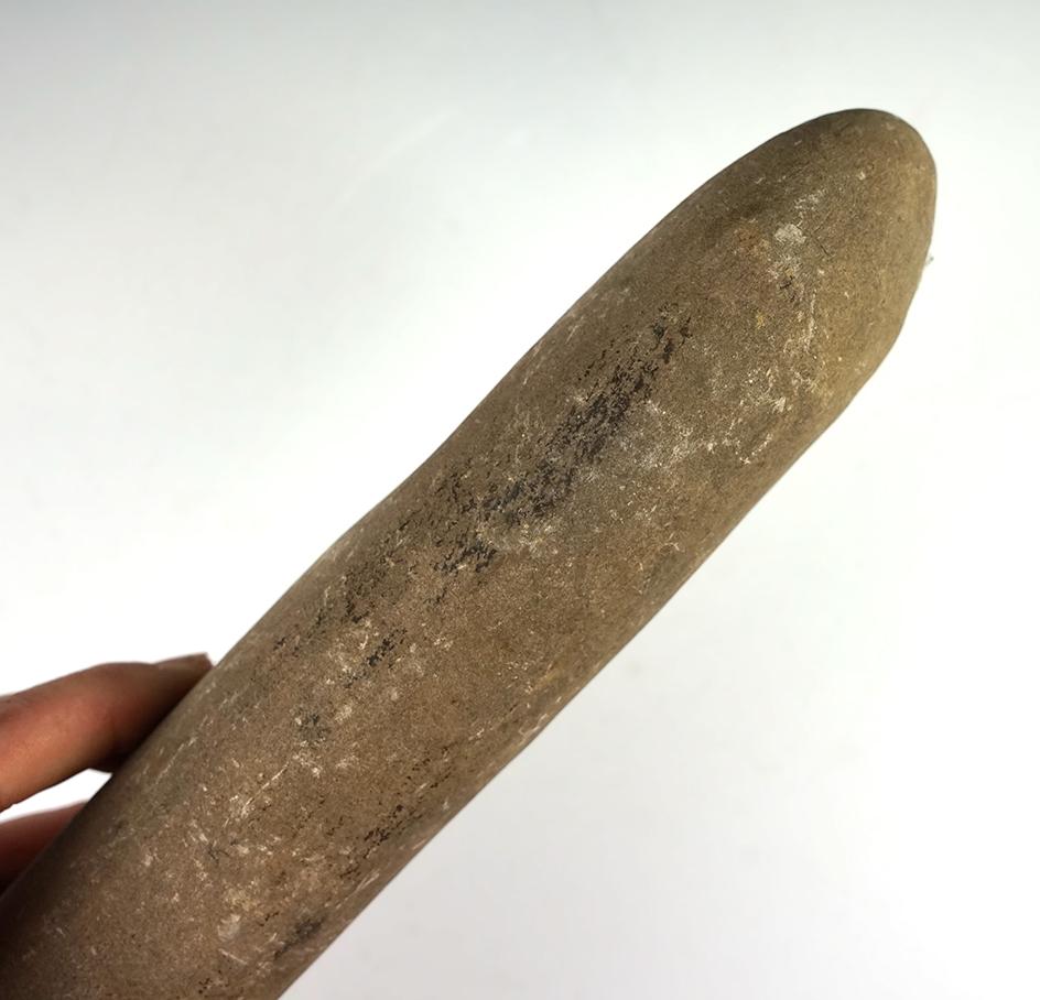 11 1/8" Long Roller Pestle found in New York. From the Mickey Taylor "Iron Horse" collection.