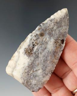 2 3/4" Archaic Blade made from beautiful purple and cream-colored Flint found in Ohio.