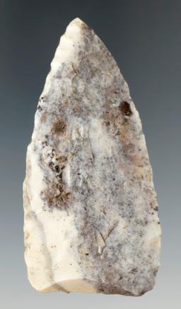 2 3/4" Archaic Blade made from beautiful purple and cream-colored Flint found in Ohio.