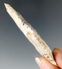 2 3/4" Archaic Blade made from beautiful purple and cream-colored Flint found in Ohio.