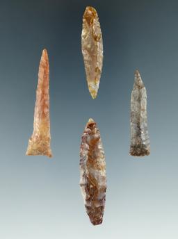 Set of four Drills found in the Columbia River, largest is 1 13/16".