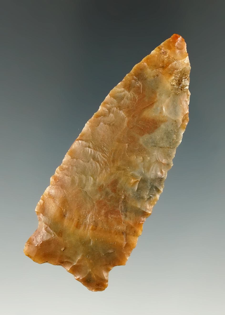 3" Flint Ridge Flint Knife found in Franklin Co., Ohio. Ex. Dave Root Collection.