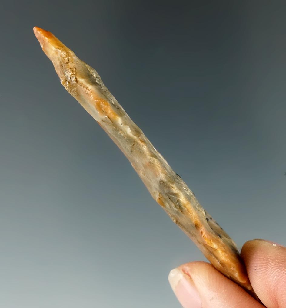 3" Flint Ridge Flint Knife found in Franklin Co., Ohio. Ex. Dave Root Collection.